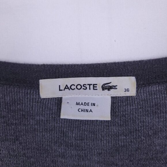 Lacoste Sweater Dress 36 Small Gray Tunic - Picture 9 of 10